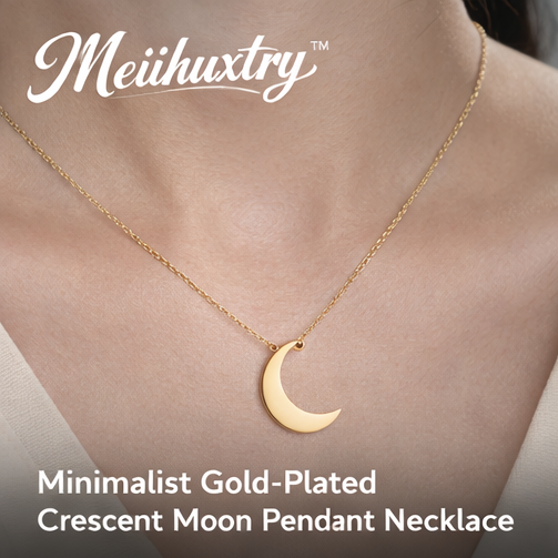 Meiihuxtry™ Minimalist Gold-Plated Crescent Moon Pendant Necklace Crescent moon necklace, minimalist pendant, gold-plated jewelry, celestial necklace, dainty necklace